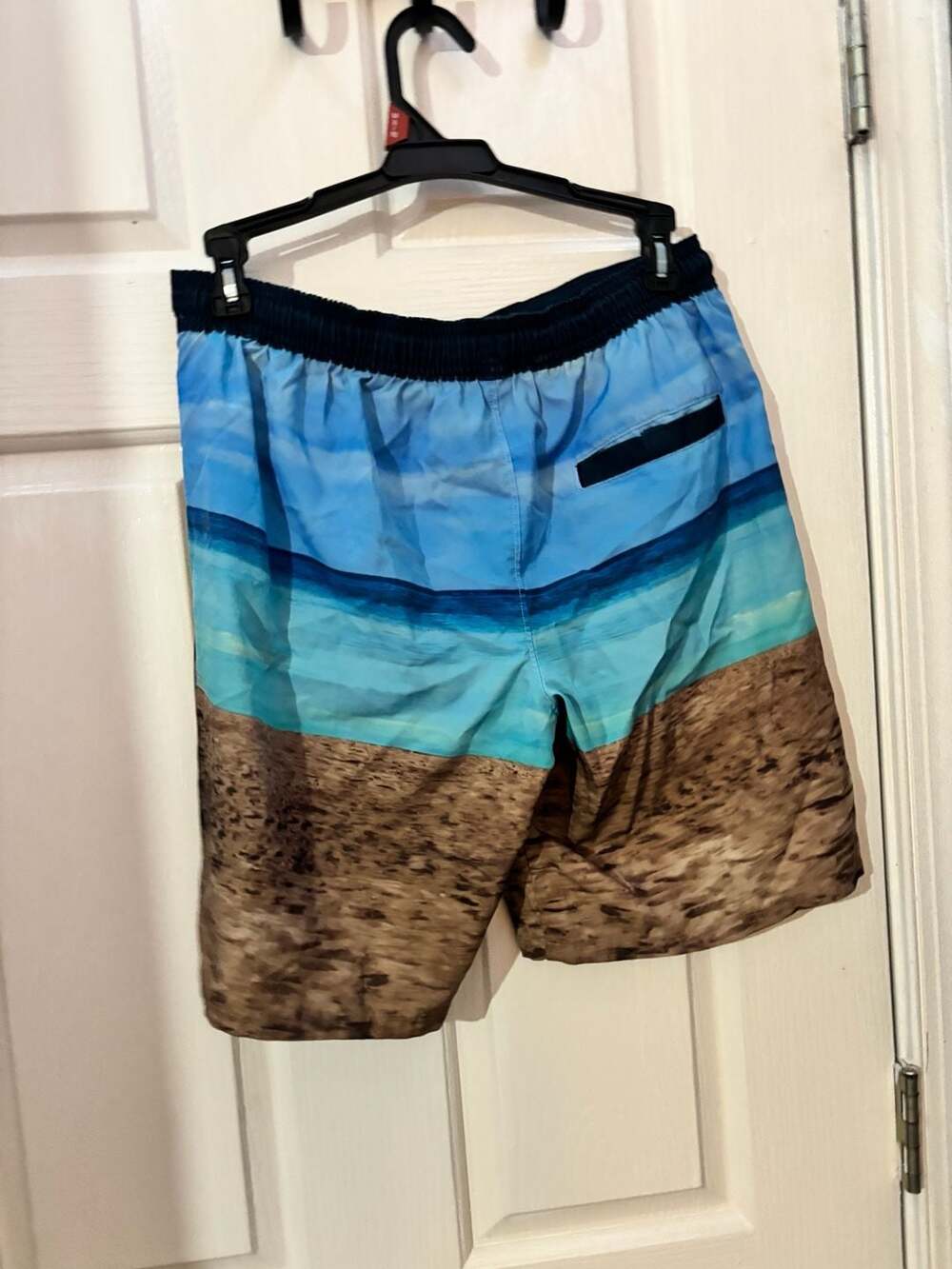 Wonder Nation Beach Scene Boys Swim Trunks Lifeguard Surfboard Quick 10/12H - Picture 2 of 2